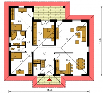 Floor plan of ground floor - BUNGALOW 5